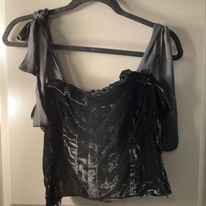 Black Free People velvet tank top